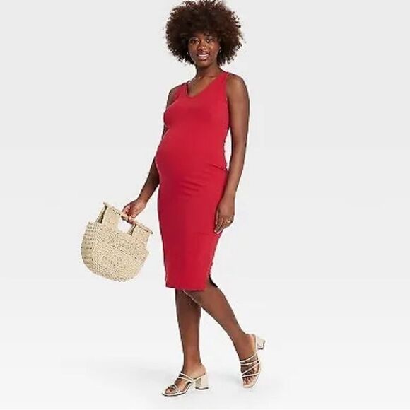 Isabel Maternity by Ingrid & Isabel Red Bodycon Maternity Dress XS NWOT - Picture 1 of 5